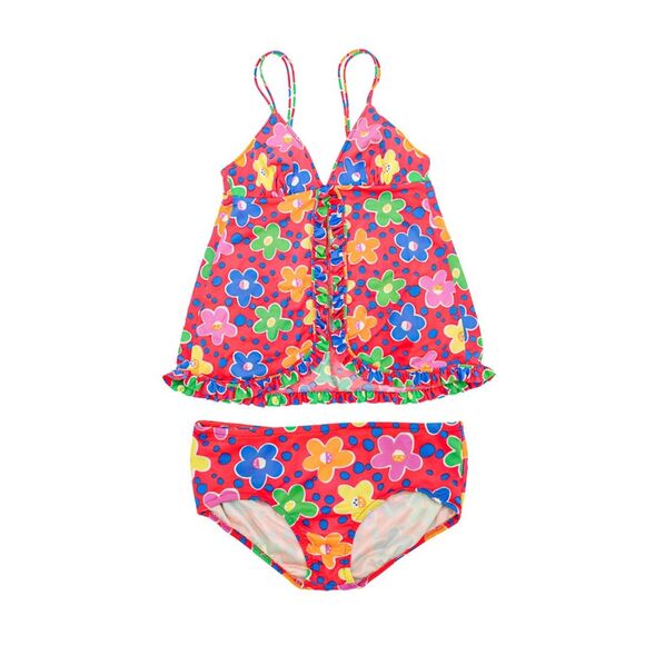 Vintage 70s Floral Bikini Two Piece Matching Set Swimsuit Hippie Boho - Picture 7 of 9